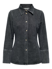 ONLY - Denim shirt - Fitted - Washed black - Nara