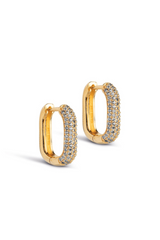 Enamel - guldbelagte øreringe - Square hoops