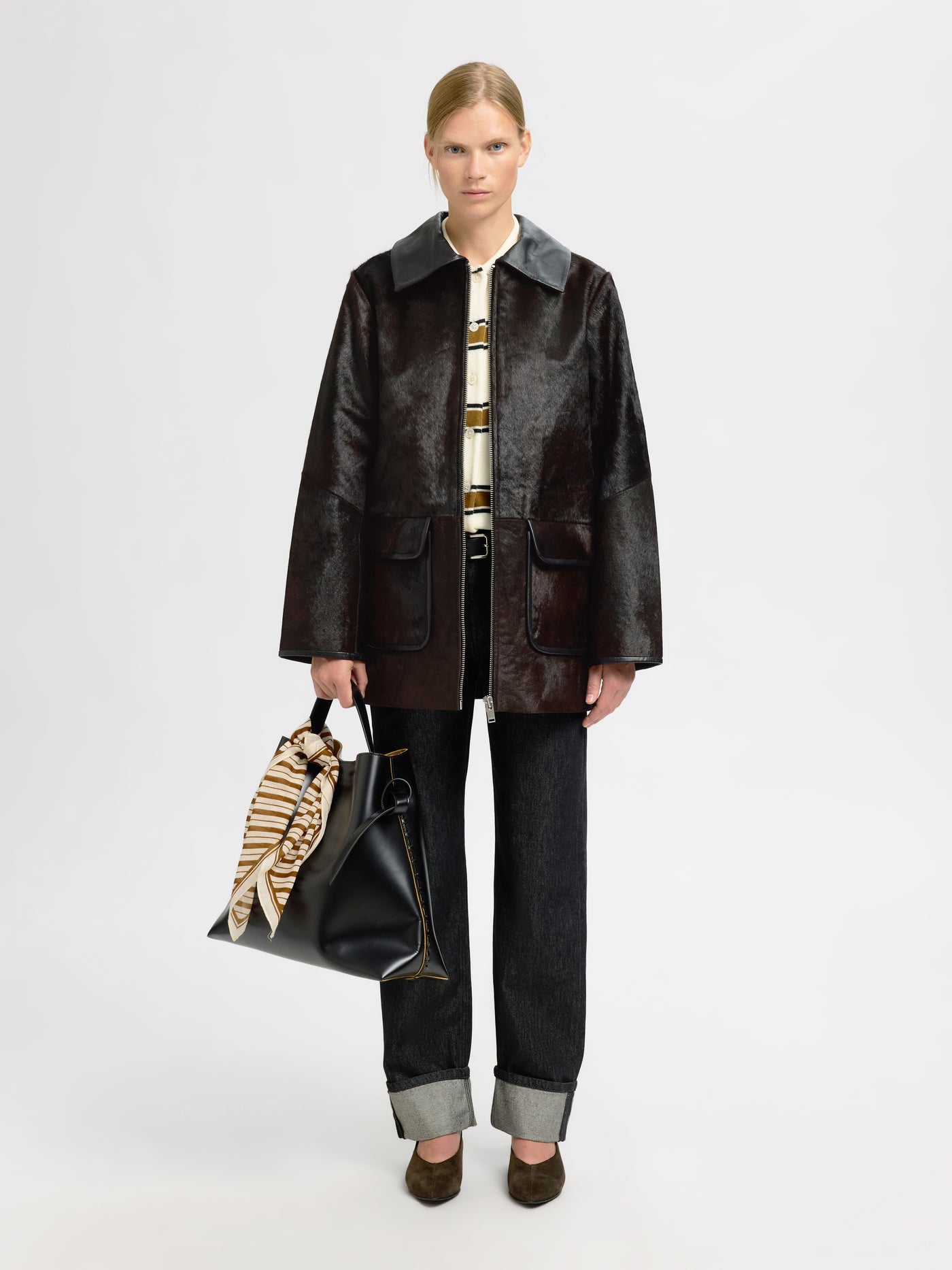 Selected Femme - Leather jacket - Delicioso Black - Karla