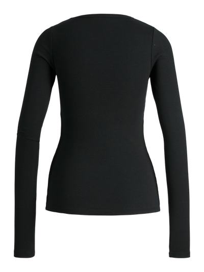 JJXX - Rib langærmet t-shirt - Sort - Freya