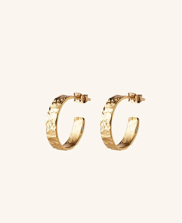 Andcopenhagen - Earrings hoops - 18 carat gold plated 925 sterling silver - Isobel