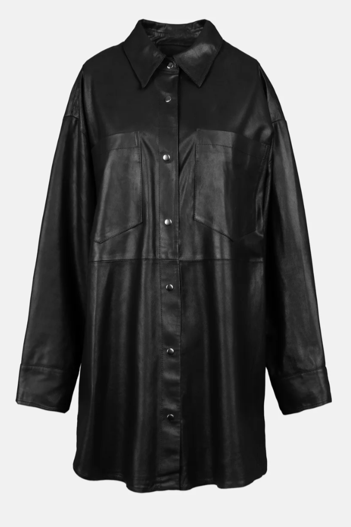 Re:Designed - Leather Shirt - Black - Harlow