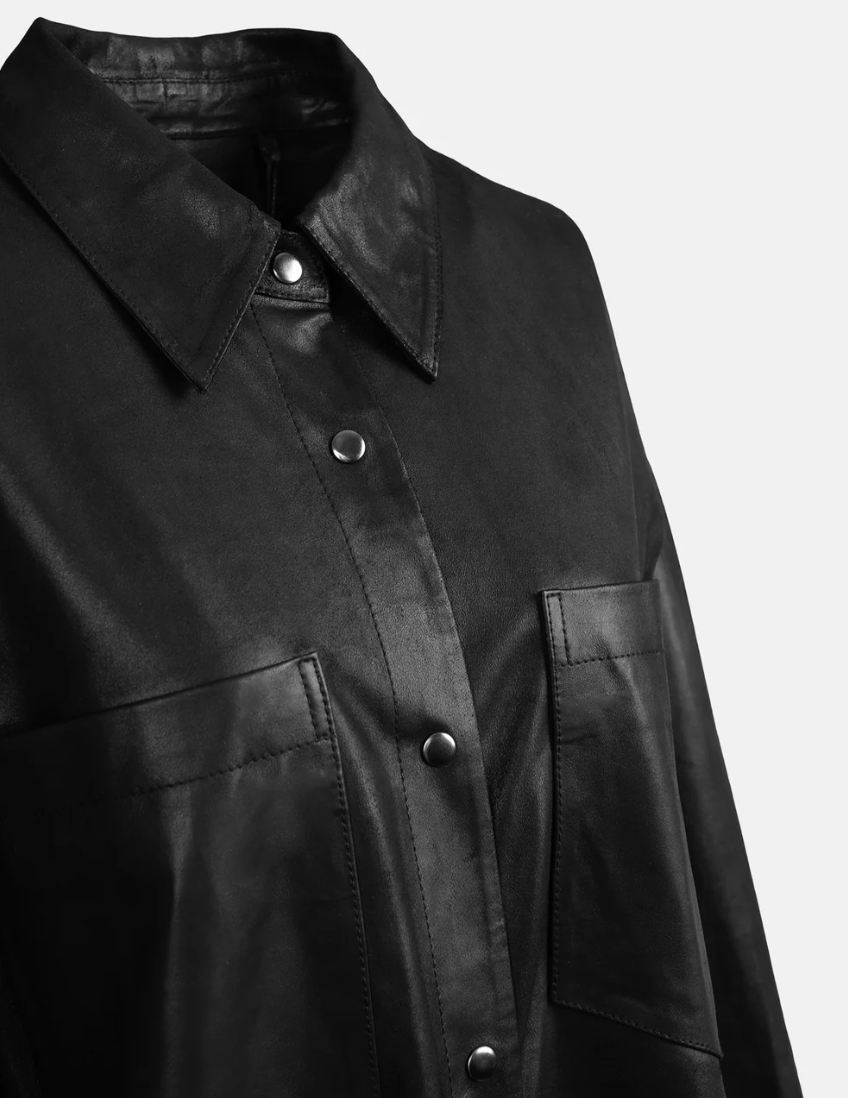 Re:Designed - Leather Shirt - Black - Harlow