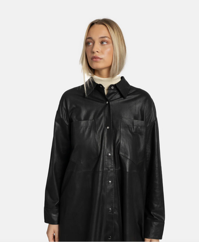 Re:Designed - Leather Shirt - Black - Harlow