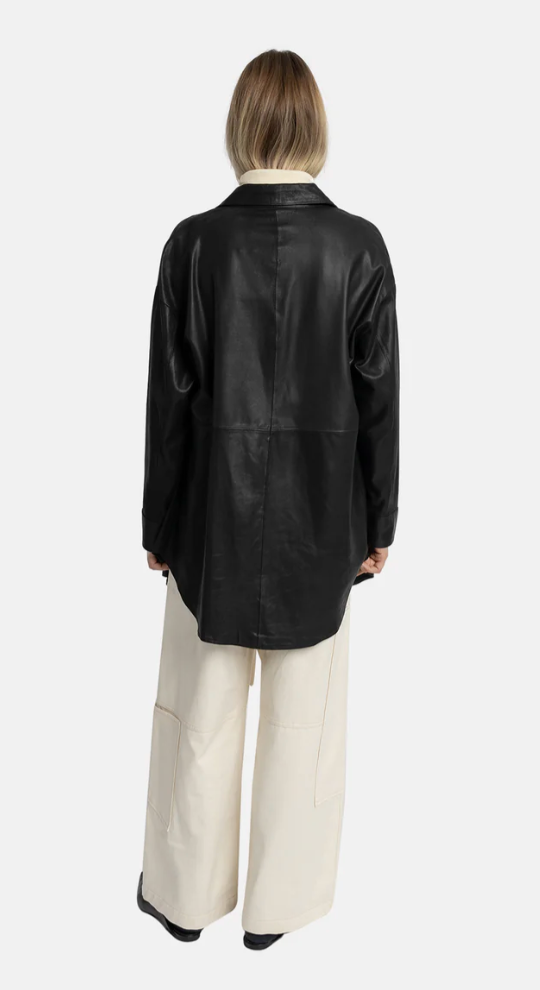 Re:Designed - Leather Shirt - Black - Harlow