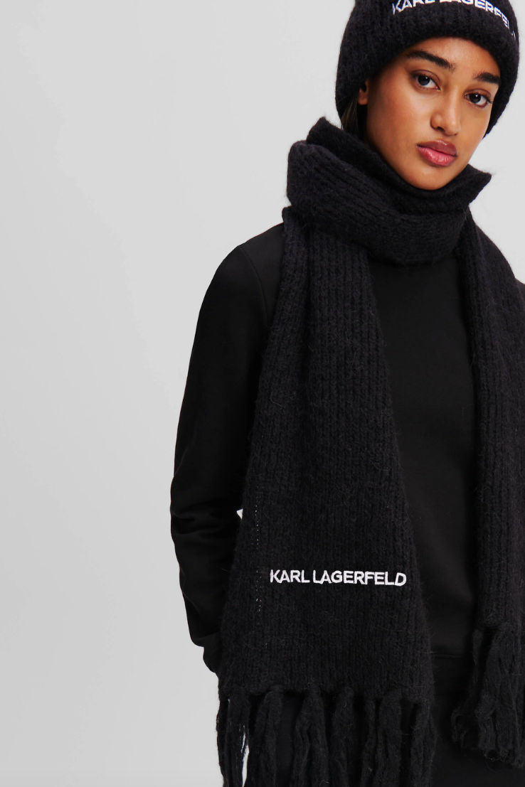 Karl lagerfeld - Neck scarf - Black - ESSENTIAL KNIT SCARF