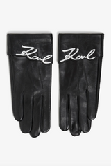 Karl Lagerfeld -  Læder handsker - Sort - SIGNATURE LEATHER FF GLOVE