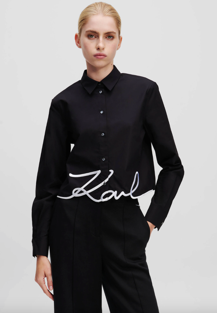 Karl Lagerfeld - Shirt - Black/ logo - Hem signature