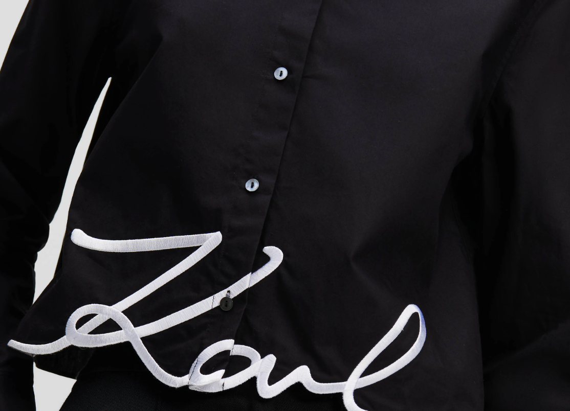 Karl Lagerfeld - Shirt - Black/ logo - Hem signature