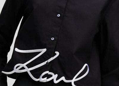 Karl Lagerfeld - Shirt - Black/ logo - Hem signature