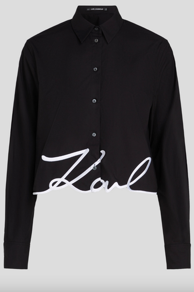 Karl Lagerfeld - Shirt - Black/ logo - Hem signature