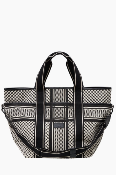 Lala Berlin - East west tote bag - Black stripe - Merge Canvas