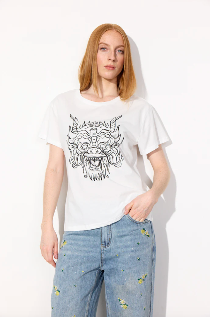 Hunkøn - T-shirt - White - Shadow Dragon