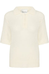 My Essential Wardrobe - Polo knit - White - Lingo