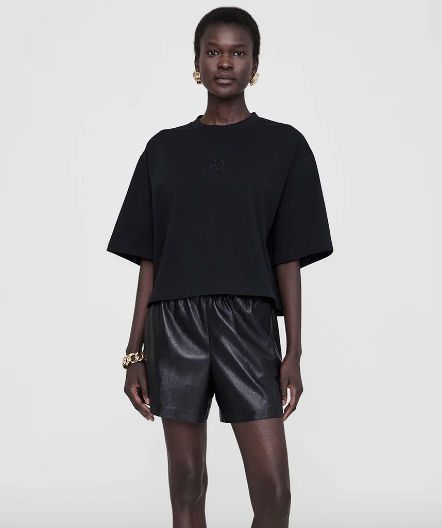 Anine Bing - T-shirt - Black - Myers Cropped