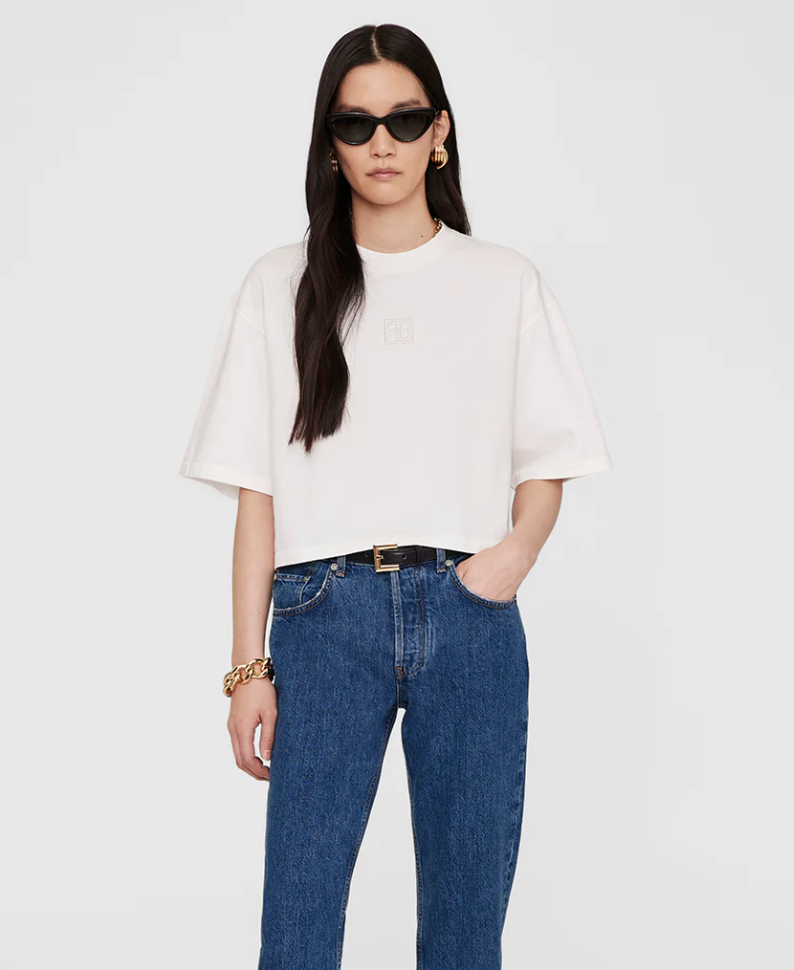 Anine Bing - T-shirt - White - Myers Cropped