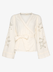 Sissel Edelbo - Wrap bluse - Off white - Winfrey