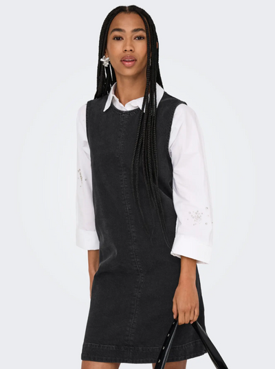 Only - Kjole - Washed black denim - Dorsi