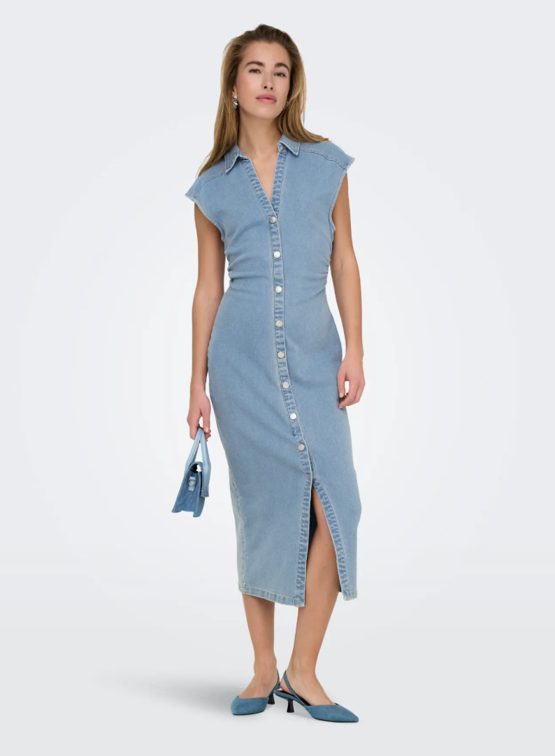 Only - Kjole - Light blue denim - Babe