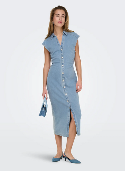 Only - Kjole - Light blue denim - Babe