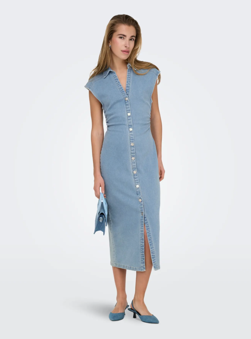 Only - Kjole - Light blue denim - Babe