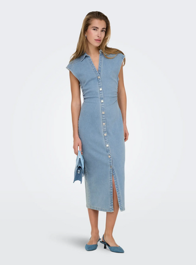 Only - Kjole - Light blue denim - Babe
