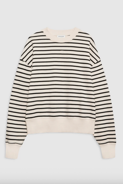 Anine Bing - Sweatshirt - Black stripe french terry - Dean