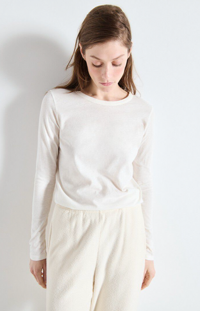 American Vintage - Langærmet t-shirt - Blanc White - Gamipy