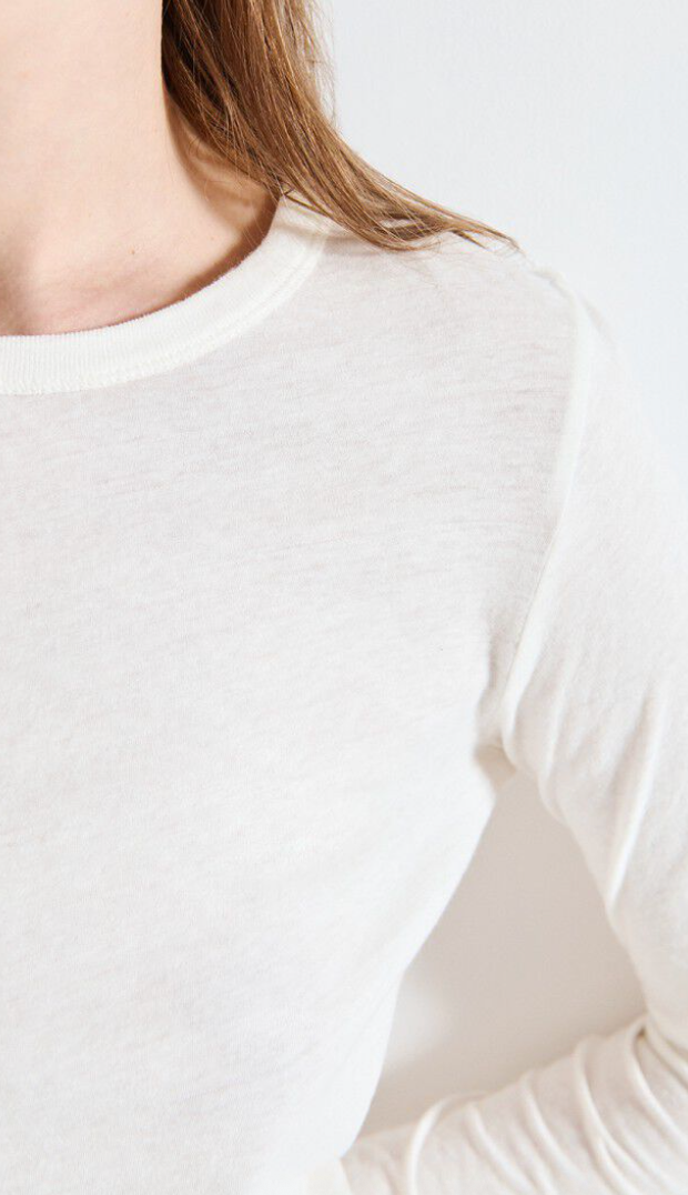 American Vintage - Langærmet t-shirt - Blanc White - Gamipy