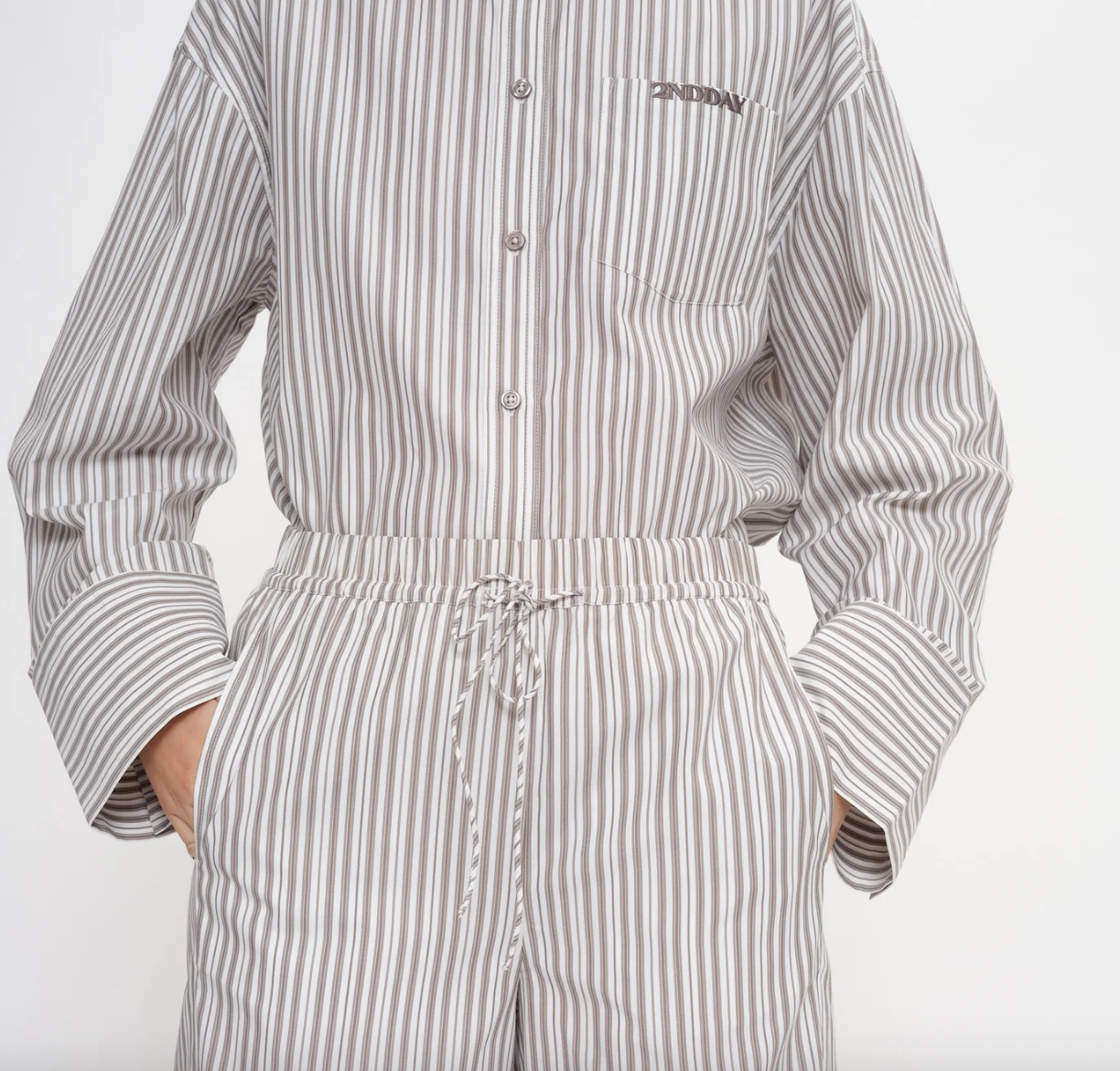 2NDDAY - Shirt - Walnut Stripe - Clarin
