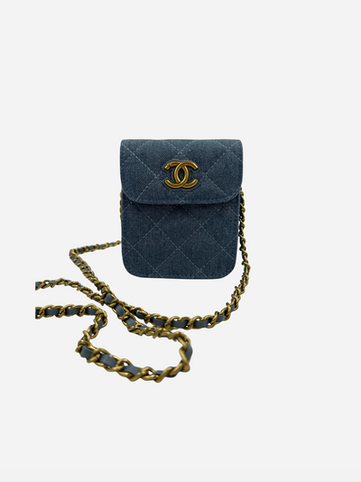 Chanel - Denim mini bag - Quilted flap - Secondhand