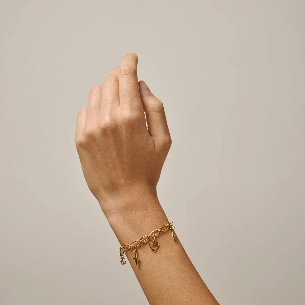 Enamel - Charm - Gold - Organic Heart