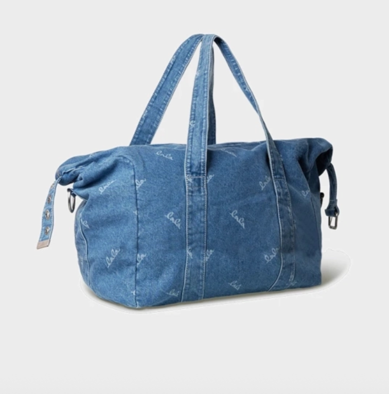 Lala Berlin - Taske - Washed denim - Big bag Muriel logo