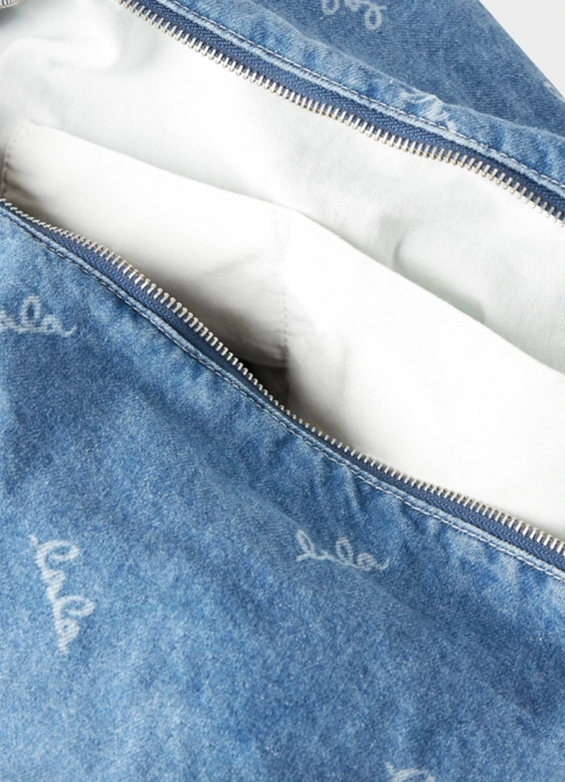 Lala Berlin - Taske - Washed denim - Big bag Muriel logo