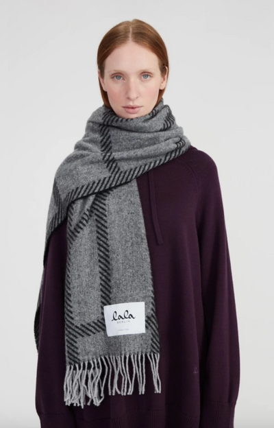 Lala Berlin - Scarf - Cashmere - Black/White - Arilla Gauze