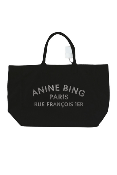 Anine Bing - Tote bag - Black - Canvas - Stilkompagniet.dk