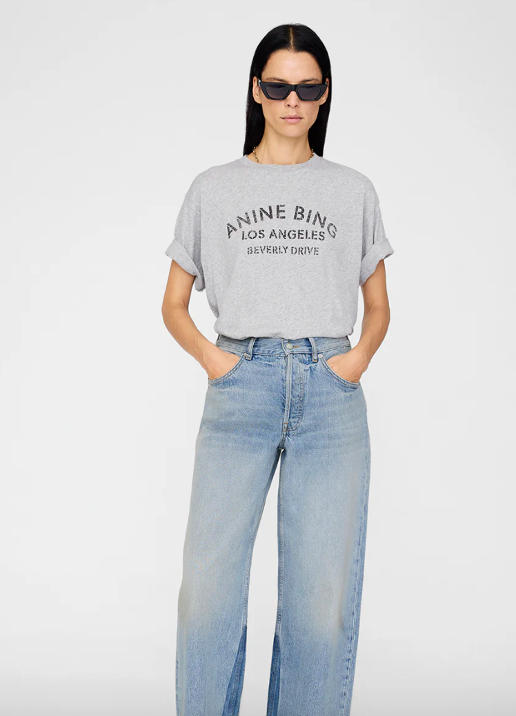 Anine Bing - Tshirt - Grey Melange - Cohen