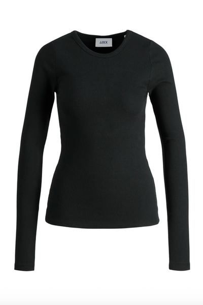 JJXX - Rib langærmet t-shirt - Sort - Freya
