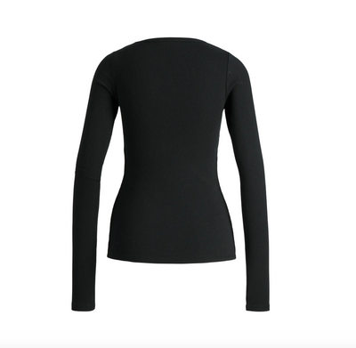 JJXX - Rib langærmet t-shirt - Sort - Freya