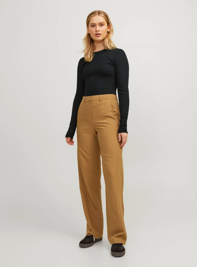 JJXX - Rib langærmet t-shirt - Sort - Freya