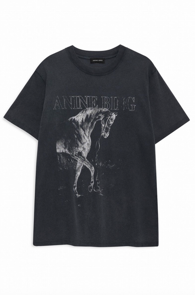 Anine Bing - T-shirt - Washed Black - Lili Horse tee