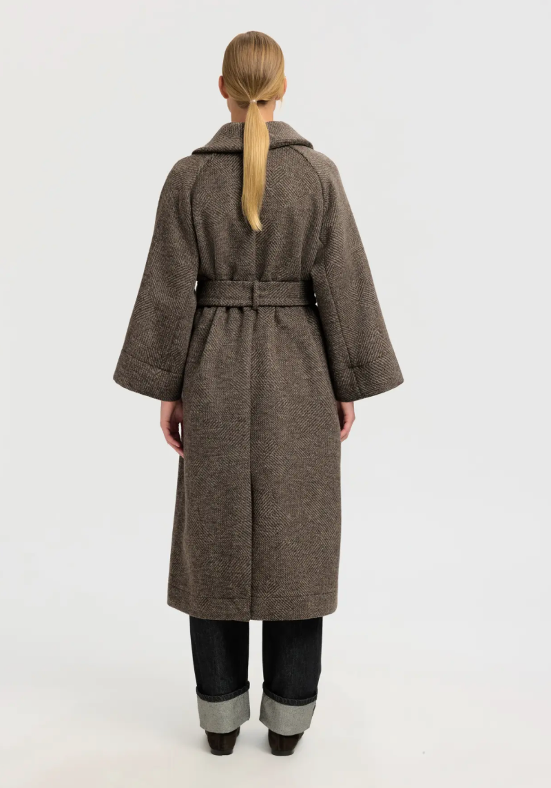 Selected Femme - Trenchcoat - Birch Stripes Wool - Ida