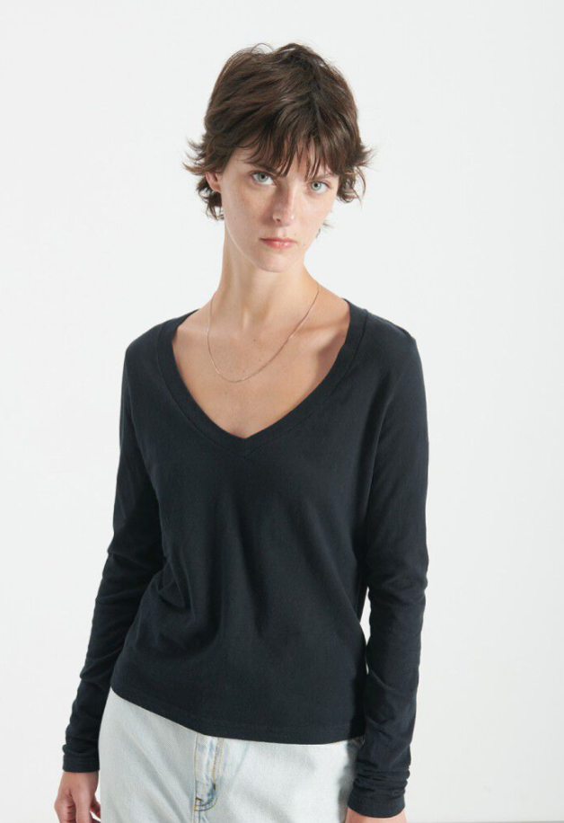 American Vintage - Bluse - Noir/Black - Gamipy V-Neck