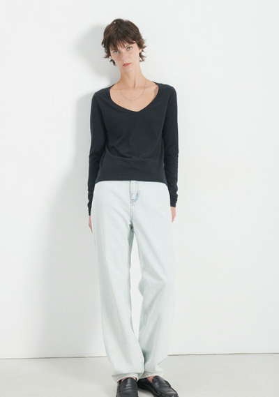 American Vintage - Bluse - Noir/Black - Gamipy V-Neck