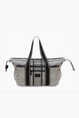 LALA BERLIN - Taske - Big bag muriel 2.0 - Canvas heritage stribe black