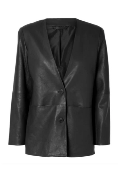 Læder blazer - Sort - Amalia - Selected Femme