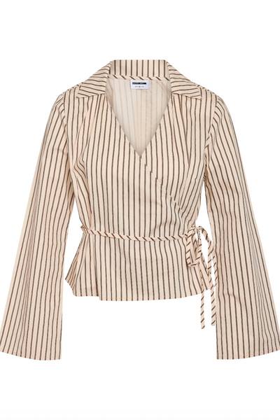 Noisy May - Shirt - Birch W. Brown stripes - Mette (PREORDER)