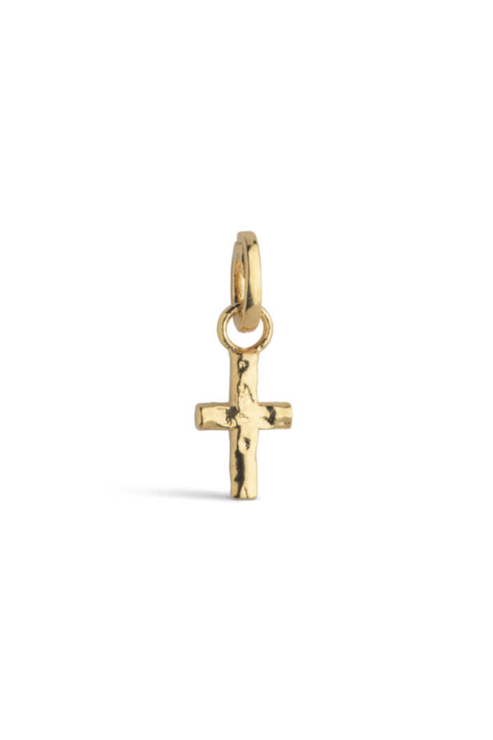 Enamel - Charm - Gold - Golden Cross