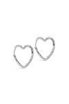 Enamel - Øreringe - Silver - Organic heart medium