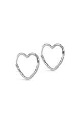 Enamel - Øreringe - Silver - Organic heart medium